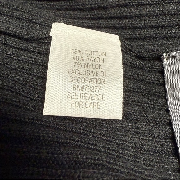 Dana Buchman NWT Small uptown chic  Black Fringe Cardigan longer length - Picture 4 of 7